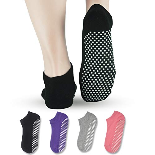 41dIT7fDkaL Pilates Yoga Non Slip Skid Socks - Elutong 4 Pack