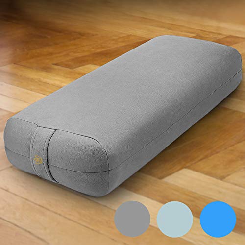 Florensi Yoga Bolster (26"x11"x5.5"), Premium Velvet Bolster Pillow
