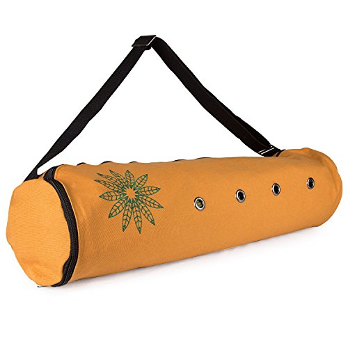 Peace Yoga Air Vent Yoga Mat Bag Brown Leaves