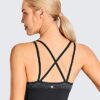 Yoga Bras Crop Tank Tops Carbon Back Flower Ash Medium