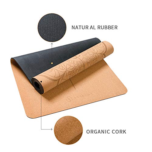 41fh-4uj2tL SNΛKUGΛ Cork Yoga Mat Non Slip, Longer, Wider