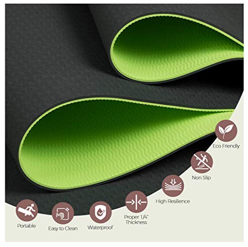 41h3AAV3p1L Vegou Yoga Mat Exercise Fitness Mat - High Density