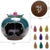 Pomegranate Ceramic Backflow Incense Burner with 30 Incense Cones – Aromatherapy Ornament for Relaxation