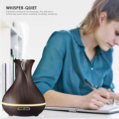 41iZHHtKArL URPOWER Essential Oil Diffuser, 400ml Wood Grain