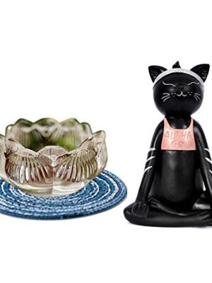Yoga Cat Candle Holders, Alpha Go Crystal Lotus