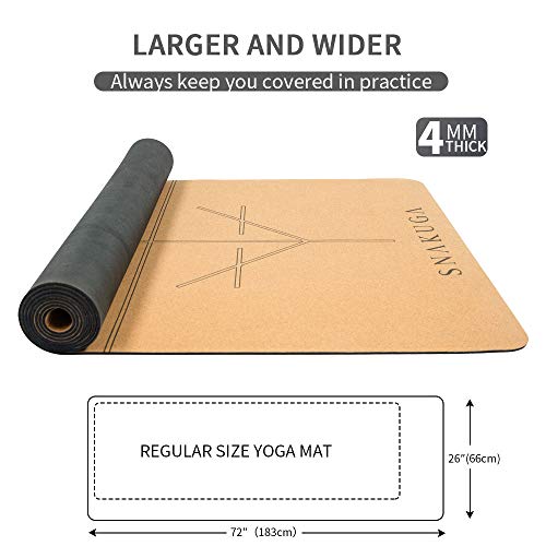 41ixdy4zc5L SNΛKUGΛ Cork Yoga Mat Non Slip, Longer, Wider