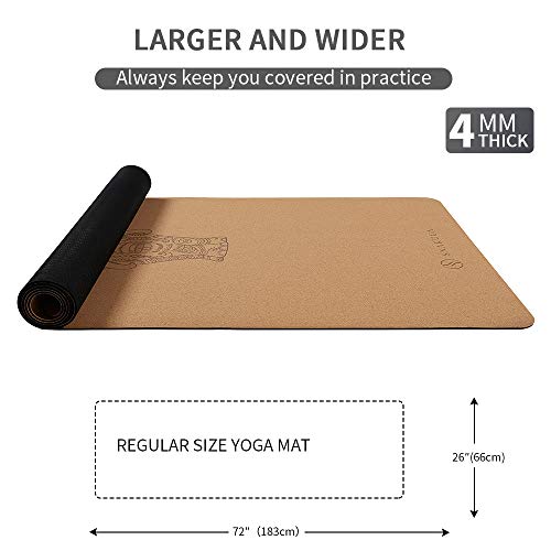 Premium Cork Yoga Mat - Eco-Friendly, Non-Slip, and Extra Long
