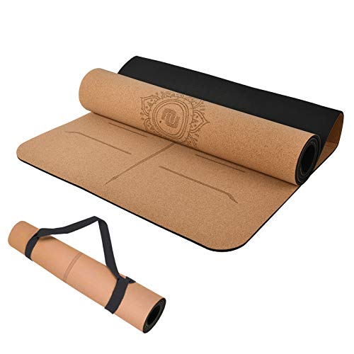 NUNET Cork Yoga Mat 6mm Thick Extra Wide Premium NonSlip