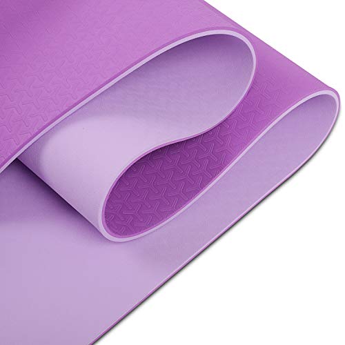 wwww Yoga Mat Eco Friendly TPE Non Slip with Carrying Strap