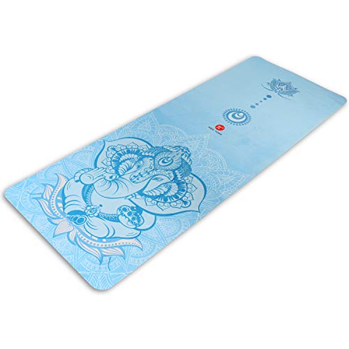 41kl7Ui90YL.SL1500 Travel Yoga Mat - Suede & Natural Rubber, Non-Slip, Ultra-Thin, Foldable Gym Mat with Canvas Bag for Yoga & Pilates (72"x26")