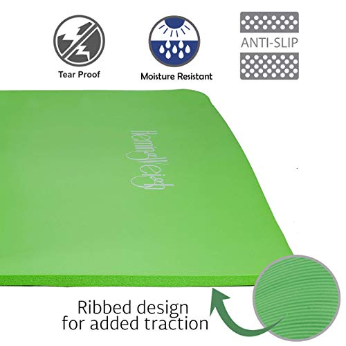 Practice with HemingWeigh Yoga Kit - Green Yoga Mat Set with Carrying Strap, Blocks, Strap, and 2 Microfiber Towels - Ideal for Home Workouts or Gym Classes