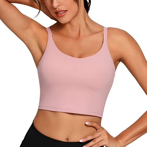 41l6ZkT7kTL Yoga Adjustable Strap Crop Padded Tank Top Workout