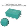 Teal Yoga Mat Set: Strap, Yoga Blocks, Yoga Strap, and 2 Microfiber Yoga Towels