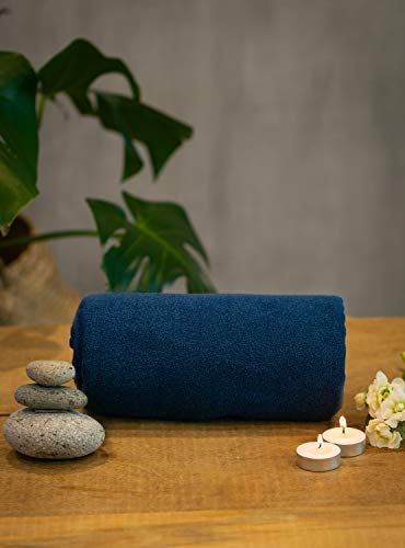 GreatBelle Yoga Towel with Storage Pouch Deep Blue