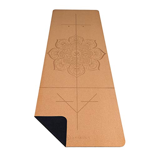SNΛKUGΛ Cork Yoga Mat Non Slip, Longer, Wider