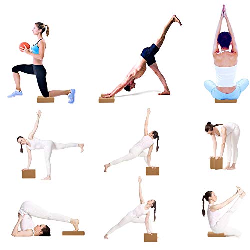 Hossejoy Cork Wood Yoga Blocks, Support Brick to Deepen Poses
