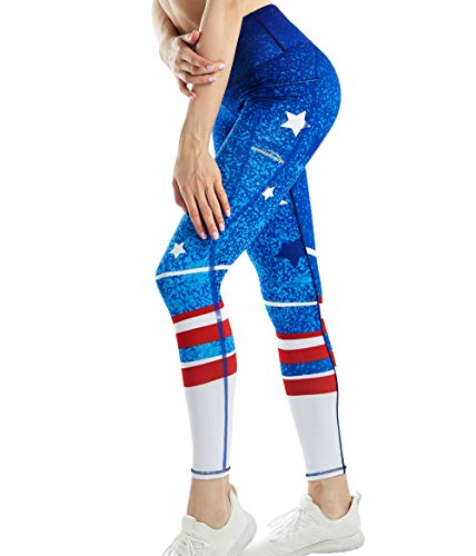 41mf3KkioUL Yoga Pants – Captain America Printed Leggings with Side Pockets for Comfort and Functionality