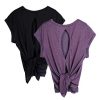 icyzone Open Back Workout Top Shirts