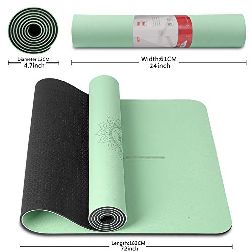 41mrMt9w88L Yoga Mat Non Slip TPE Fitness Mats with Carrying Strap