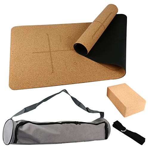 Yoga Mat Set Non-Slip Organic Natural Rubber