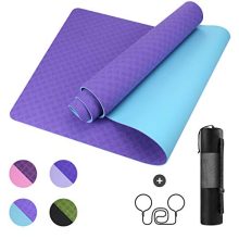GISALA TPE Yoga Mat Fitness for Yoga (Blue)