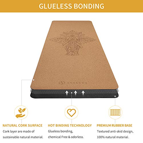 Premium Cork Yoga Mat - Eco-Friendly, Non-Slip, and Extra Long
