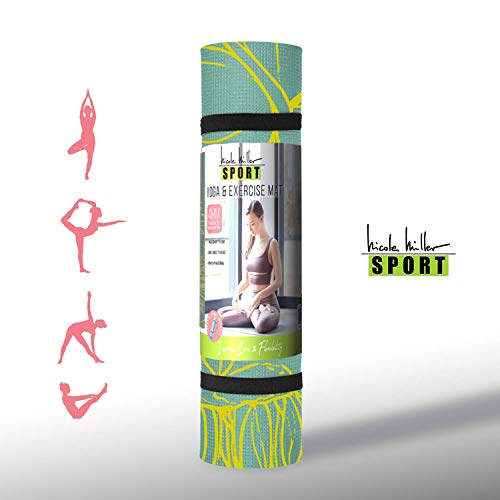 41qJtyybE-L Nicole Miller Yoga Workout Mat, Thick Yoga Exercise for Home Gym