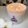 Lavender Vanilla Aromatherapy Candle with Yoga Design