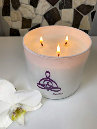 41rZFjEAreL Lavender Vanilla Aromatherapy Candle with Yoga Design
