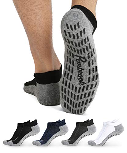 Non Skid Ankle Socks - (4 Pairs) - L/XL - Anti Slip Socks 1 Non Skid Ankle Socks - (4 Pairs) - L/XL - Anti Slip Socks