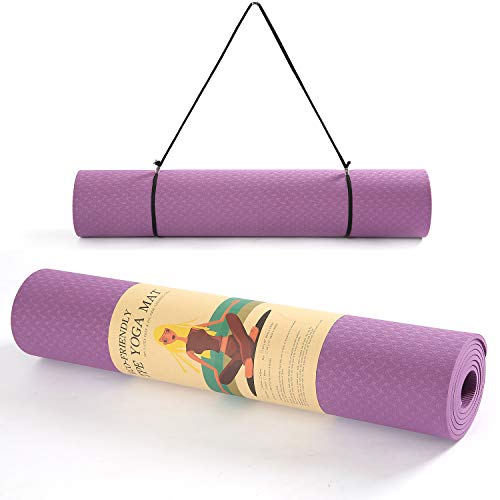41s3IRINfKL BHANU Yoga Mat 1/4in Thick Yoga Mat Soft and Comfortable