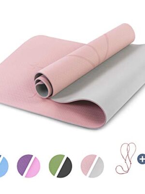 Yoga Mat Non Slip, Pilates Fitness Mats with Alignment Marks