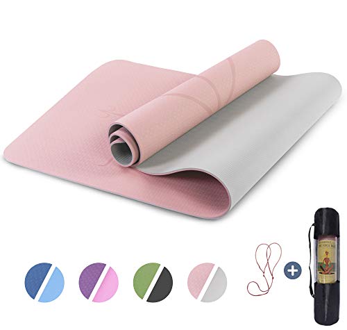 Yoga Mat Non Slip, Pilates Fitness Mats with Alignment Marks