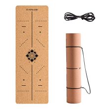 Cork Yoga Mat 1/3-Inch Thick with Alignment Lines