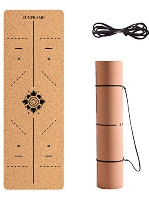 Cork Yoga Mat 1/3-Inch Thick with Alignment Lines