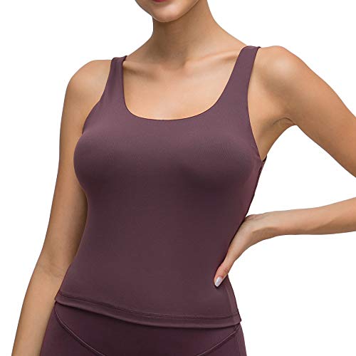 41tt1JdaxYL Lemedy Yoga Tank Top Built in Shelf Bra Racerback Pads