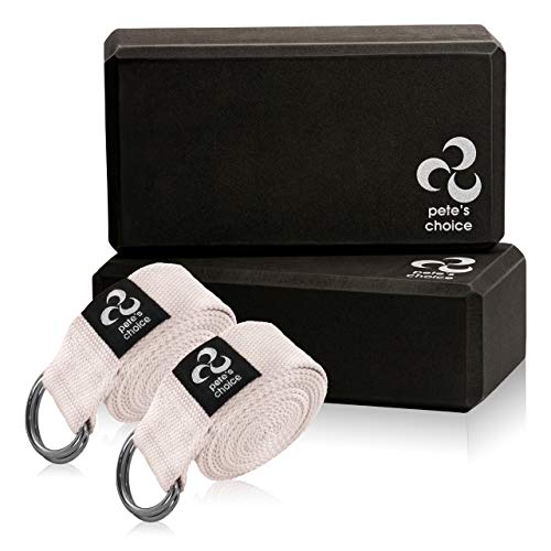 pete's choice 2 Yoga Blocks + 2 Yoga Straps - Yoga Starter Kit 1 pete's choice 2 Yoga Blocks + 2 Yoga Straps - Yoga Starter Kit