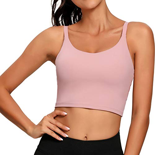41ugfCNT1-L Yoga Adjustable Strap Crop Padded Tank Top Workout