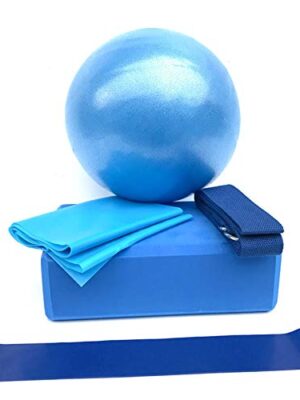 Yoga Equipment Set: Yoga Ball, Yoga Blocks, Resistance Loop Exercise Band