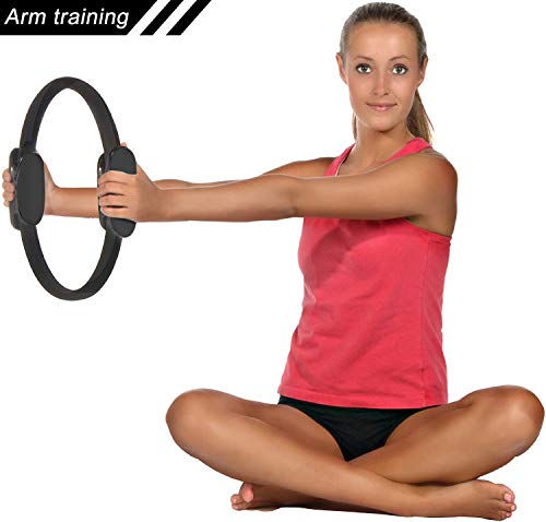 41v5up7ShZL Giant Black Pilates Ring for Full Body Toning and Yoga Fitness