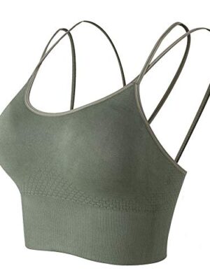 GYMONLY Longline Sports Bra, Seamless Strappy Padded