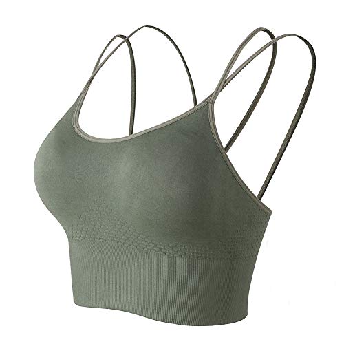 GYMONLY Longline Sports Bra, Seamless Strappy Padded
