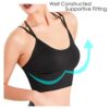 Evercute Cross Back Sport Bras Padded Strappy