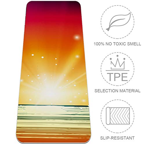 Yoga Mat - Tropical landscape - Extra Thick Non Slip Exercise