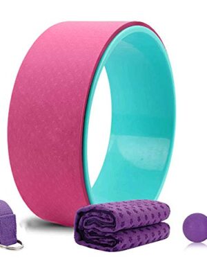 Mifly Yoga Wheel Set 4-in-1, 1Sturdy Back Roller Stretcher