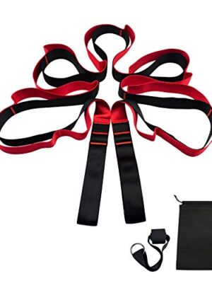 Acenilen Yoga Strap with Door Buckle, 12 Loops Yoga Stretch Strap