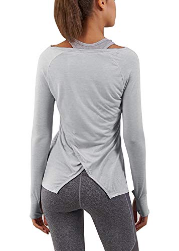 Bestisun Womens Long Sleeve Yoga Tops Workout Shirts