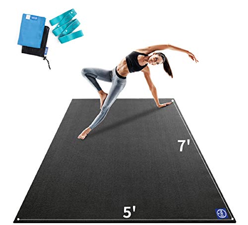 Premium Large Yoga Mat 7'x5'x9mm, Extra Thick Comfortable