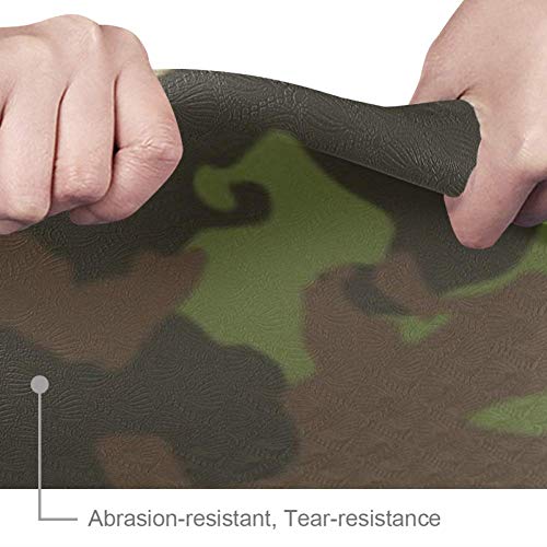 41zN+8RMFsL Thick Yoga Mat Non Slip Army Green Camouflage