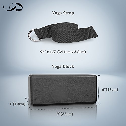 Yoga Practice: Yoga Block Plus Strap with Metal D-Ring and Cork Yoga Block